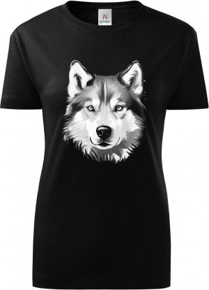 Husky, bílý tisk