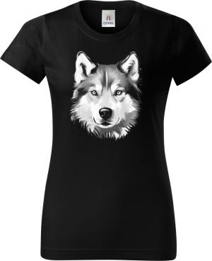 Husky, bílý tisk