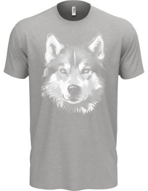 Husky, bílý tisk