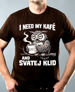I need my kafé, bílý tisk