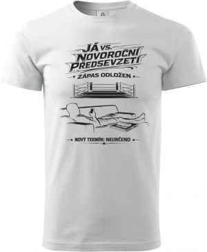 Já vs. předsevzetí – Zápas odložen, černý potisk