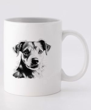 Jack-russell teriér, černý tisk