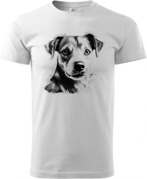 Jack-russell teriér, černý tisk