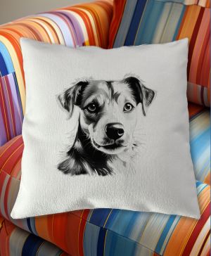 Jack-russell teriér, černý tisk