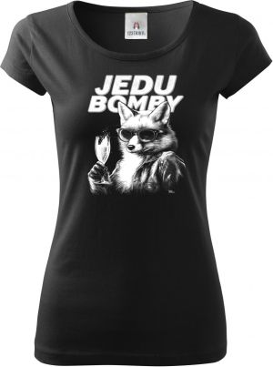 Jedu bomby, liška, bílý tisk