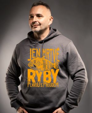 Jen mrtvé ryby plavou s proudem, oranžový potisk