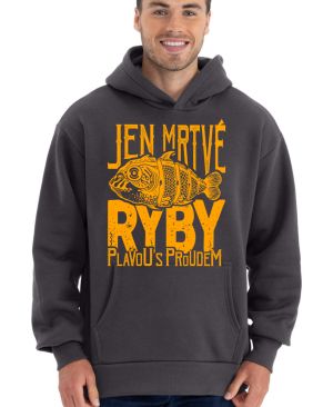 Jen mrtvé ryby plavou s proudem, oranžový potisk