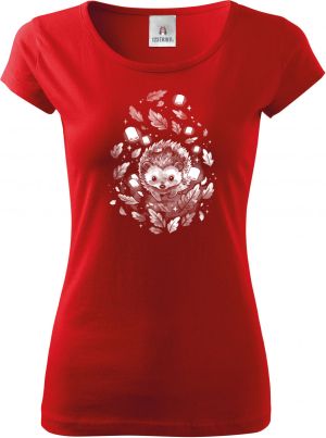 Ježek v listí, bílý potisk