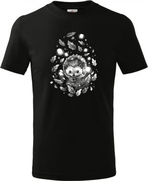 Ježek v listí, bílý potisk