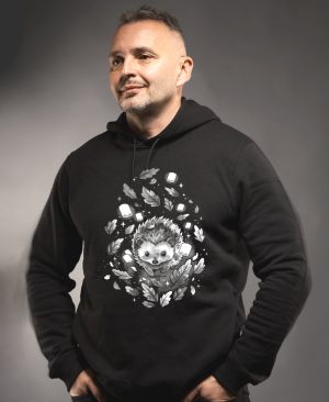 Ježek v listí, bílý potisk