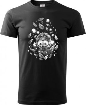 Ježek v listí, bílý potisk