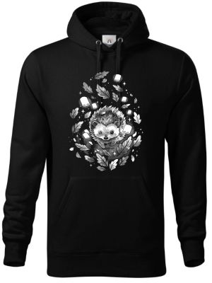 Ježek v listí, bílý potisk