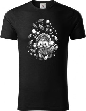 Ježek v listí, bílý potisk