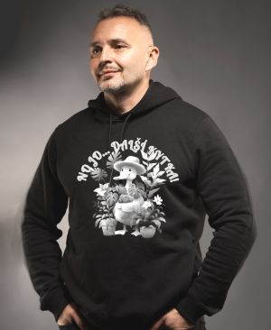 Kachní zahradník, bílý potisk