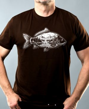 Kapr a krajina, bílý potisk