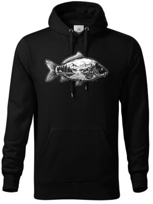 Kapr a krajina, bílý potisk