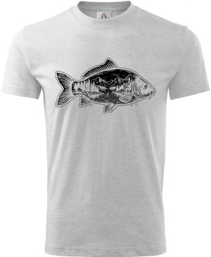 Kapr a krajina, černý potisk