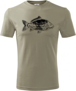 Kapr a krajina, černý potisk