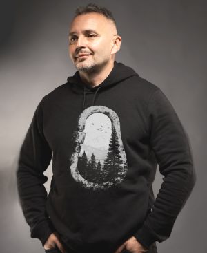 Karabina, lezení, climbing, bouldering, hory, V3, bílý potisk