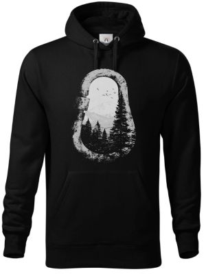 Karabina, lezení, climbing, bouldering, hory, V3, bílý potisk