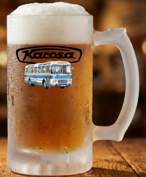 Karosa ŠL11, modrá z boku, logo, V8