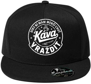 Káva, díky ní mám menší chuť vraždit. V1, bílý potisk