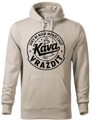 Káva, díky ní mám menší chuť vraždit. V1, černý potisk