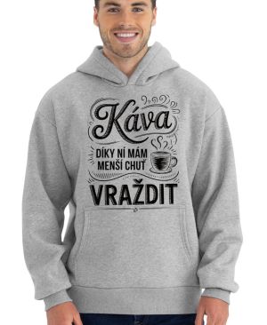 Káva, díky ní mám menší chuť vraždit. V2, černý potisk