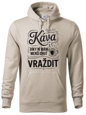 Káva, díky ní mám menší chuť vraždit. V2, černý potisk