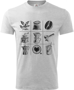 Káva koláž, černý tisk