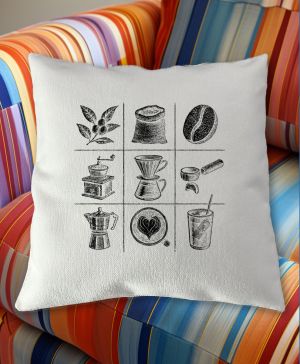 Káva koláž, černý tisk