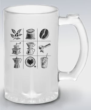 Káva koláž, černý tisk