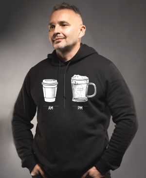 Káva & pivo – celý den, bílý tisk