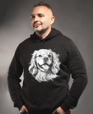 Kavalír king Charles španěl, bílý tisk