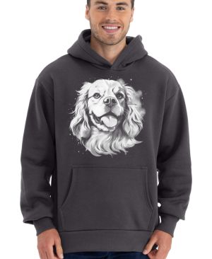 Kavalír king Charles španěl, bílý tisk