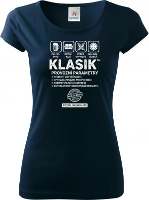 Klasik, bílý potisk