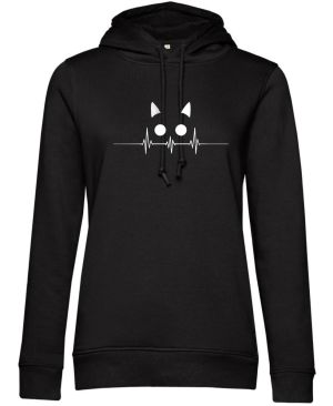 Kočičí EKG, bílý potisk