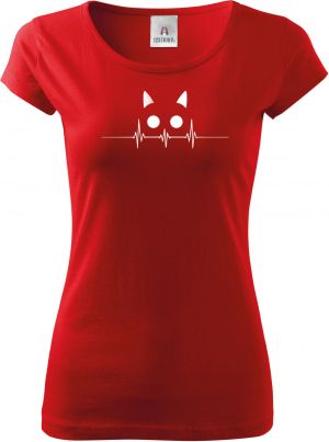 Kočičí EKG, bílý potisk