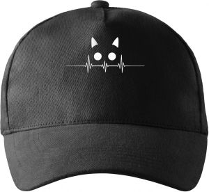 Kočičí EKG, bílý potisk