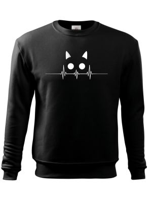 Kočičí EKG, bílý potisk