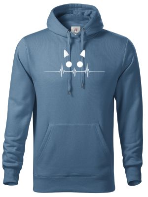 Kočičí EKG, bílý potisk