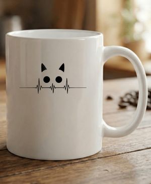 Kočičí EKG, černý potisk