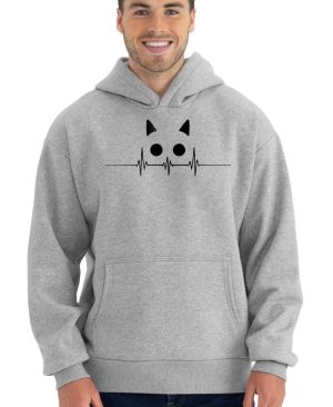 Kočičí EKG, černý potisk