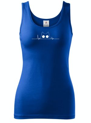 Kočičí EKG, V2, bílý potisk