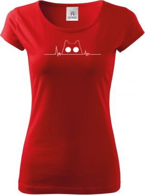 Kočičí EKG, V2, bílý potisk