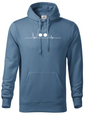 Kočičí EKG, V2, bílý potisk