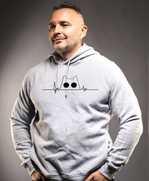 Kočičí EKG, V2, černý potisk