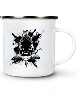 Koi ryba Pop, černý potisk