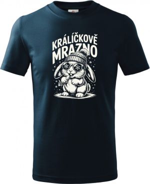 Králíčkově mrazno, bílý potisk