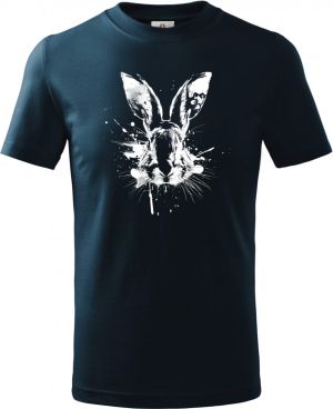 Králík splatter, bílý potisk